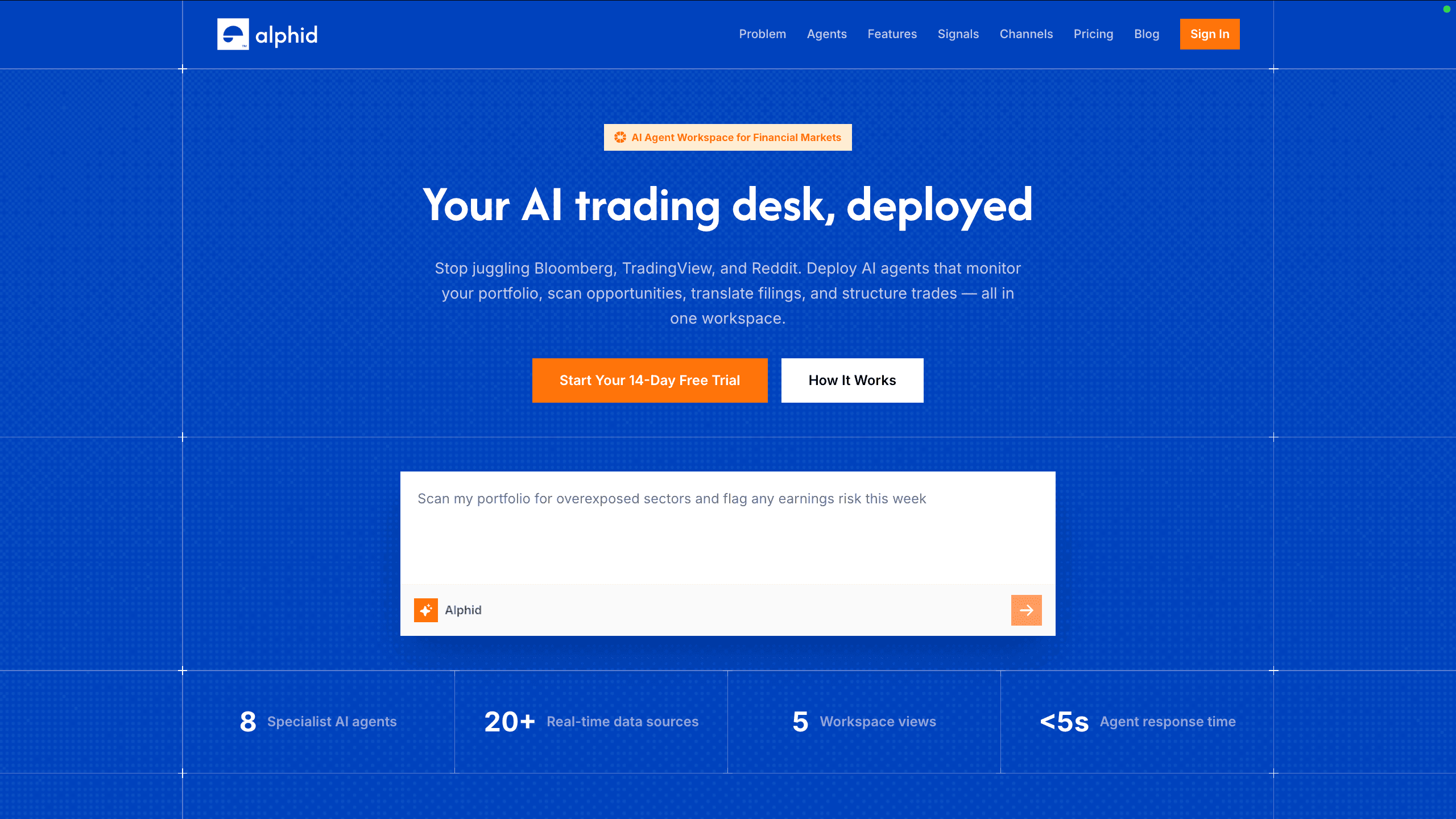 Alphid — AI Agent Workspace for Financial Markets