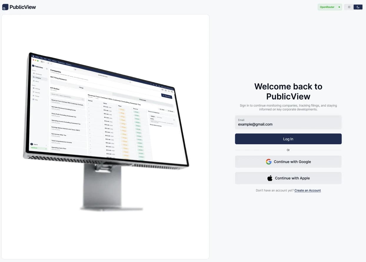 PublicView — AI-powered SEC filings research